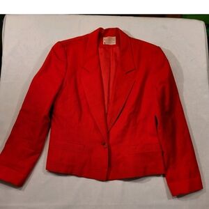Womens Pendleton Red Wool Blazer Vintage Classic Sz 10